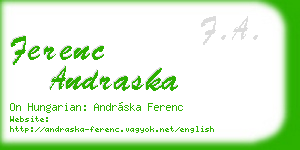 ferenc andraska business card